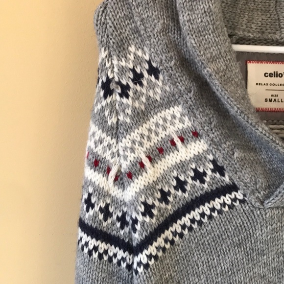CELIO Fair Isle Sweater Size Small Unisex EUC - Picture 3 of 4